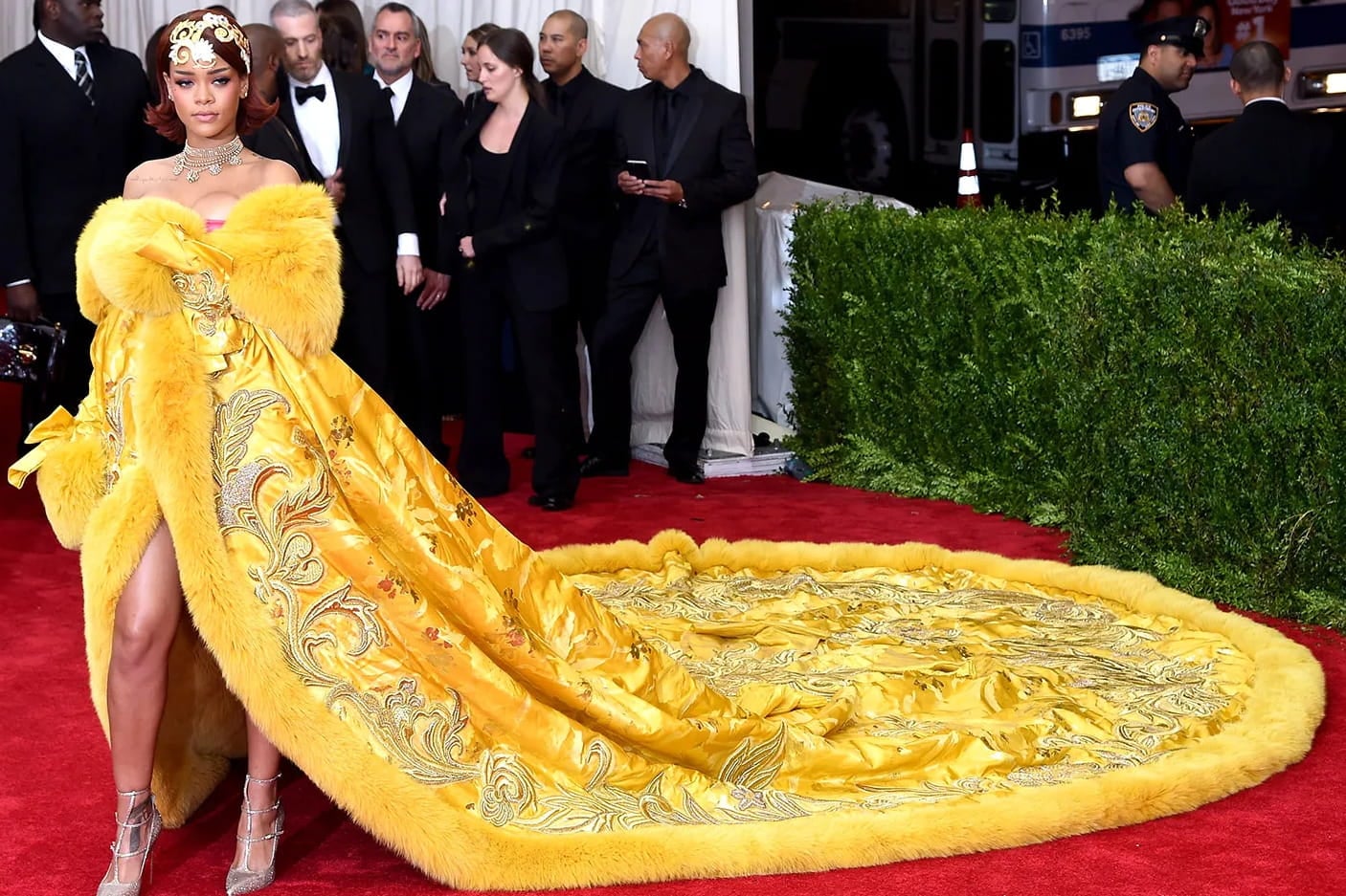 Rihanna’s Guo Pei imperial yellow cape gown (2015)