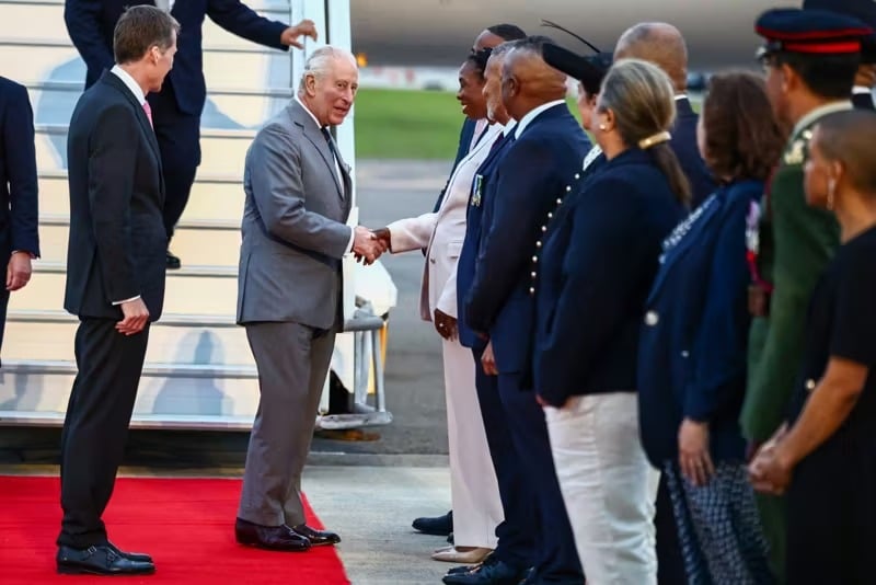 King Charles begins solo Bermuda tour as Queen Camilla heads back to Britain