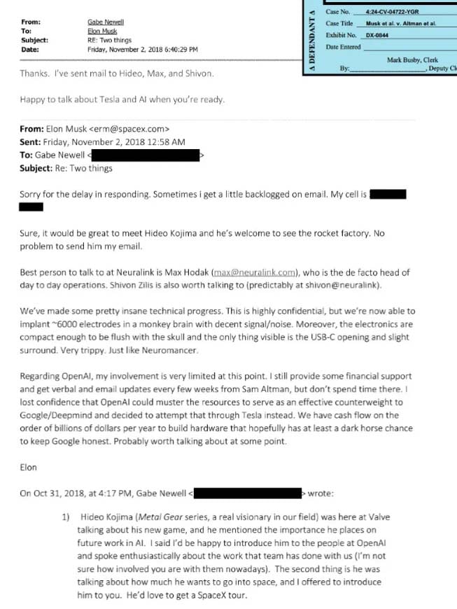 Gabe Newell emailed Elon Musk with unusual request for Hideo Kojima