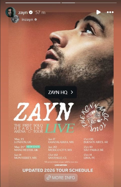 Zayn Malik shares first disappointing update since hospitalisation from mystery health scare