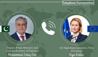 اسحاق ڈار اور یورپی یونین کی خارجہ امور کی سربراہ کے درمیان علاقائی صورتحال پر گفتگو