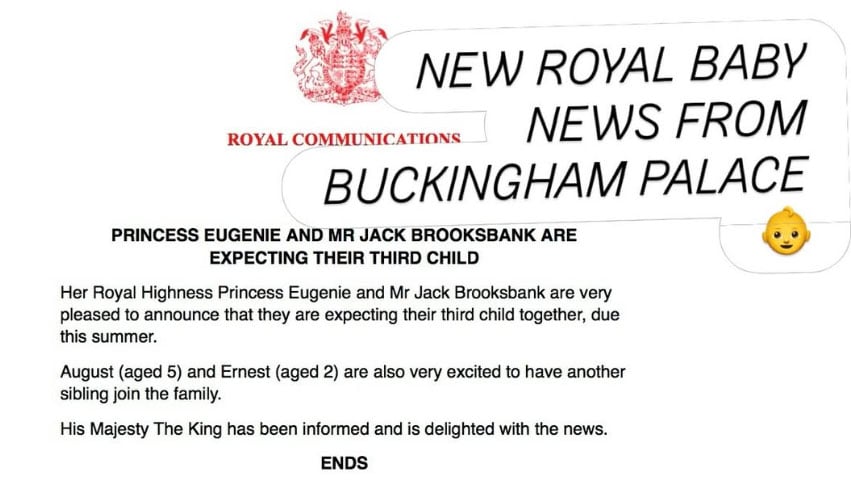 Buckingham Palace reveals King Charles reaction on Eugenies pregnancy news