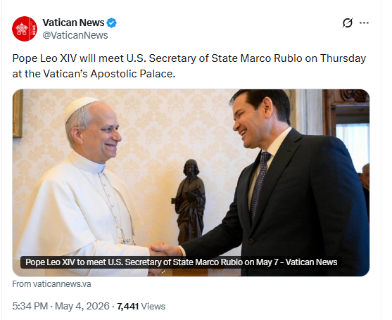Marco Rubio to meet Pope Leo XIV at Vatican after Trump’s strong criticism