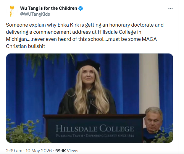 Erika Kirk keynote speech at Hillsdale College sparks backlash: ‘Disappointment’
