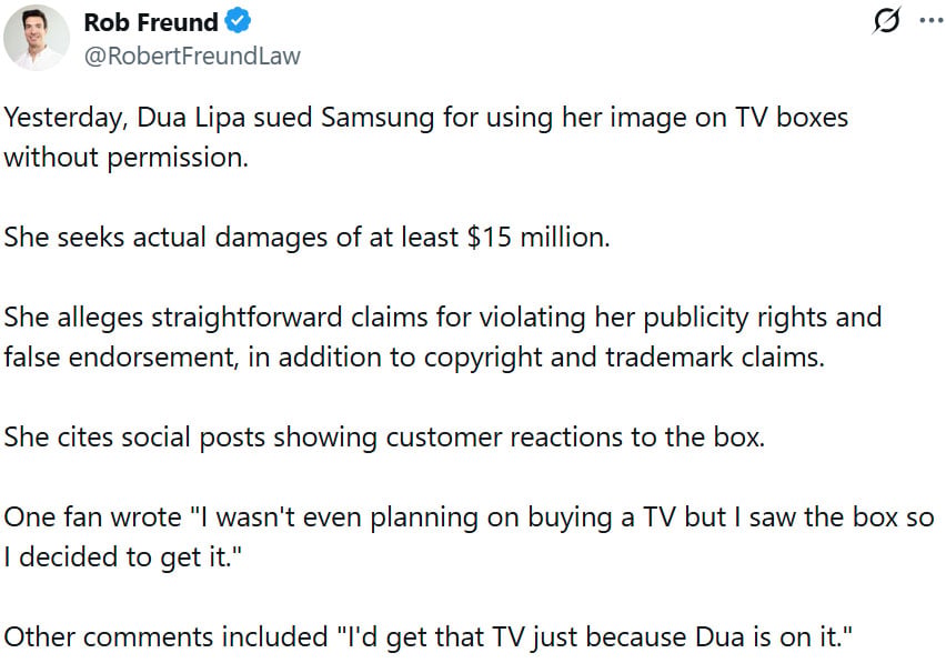 Lipas legal action against Samsung dates back 2025