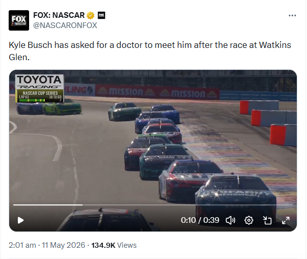 What happened to Kyle Busch? Concerns rise after mid-race medical help request
