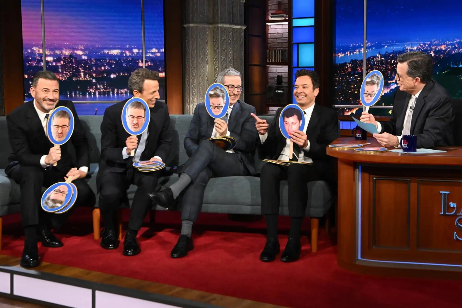 Jimmy Kimmel, Jimmy Fallon, Seth Meyers & John Oliver join Stephen Colbert for final send-off