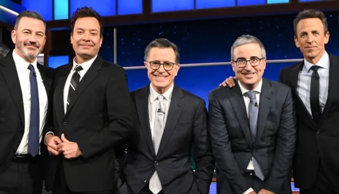 Jimmy Kimmel, Jimmy Fallon, Seth Meyers & John Oliver join Stephen Colbert for final send-off