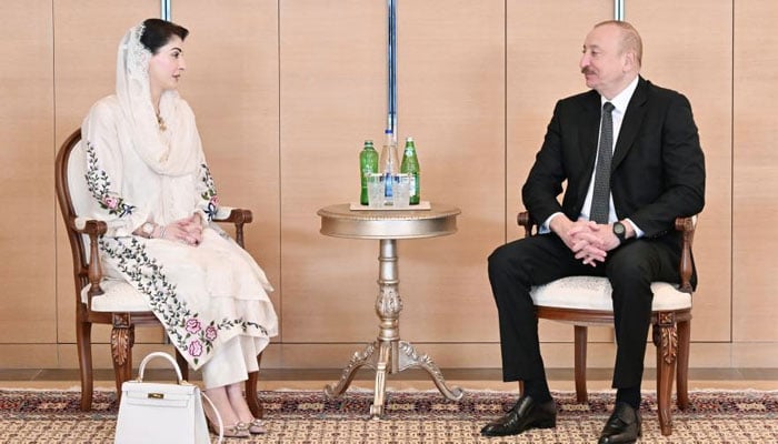مریم نواز کی باکو میں صدر آذربائیجان الہام علی یوف سے ملاقات