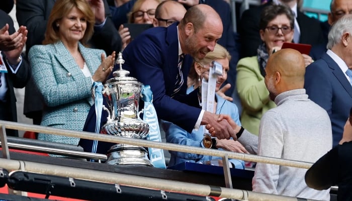 Prince William shares sweet moment with Pep Guardiola after Man Citys FA win