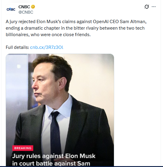 Elon Musk suffers defeat in $150B lawsuit against OpenAI, Sam Altman