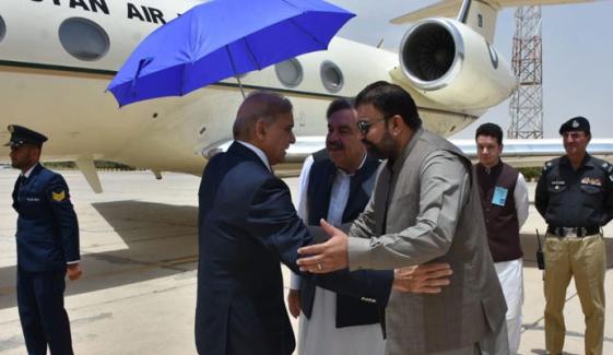 وزیرِ اعظم شہباز شریف کوئٹہ پہنچ گئے