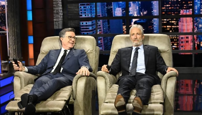 Jon Stewart pays emotional tribute to Stephen Colbert ahead of The Late Show finale
