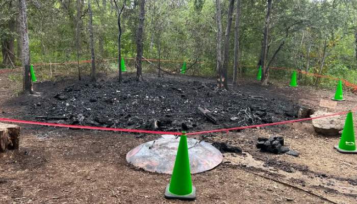 Pease Park Troll sculpture ‘Malin’ burns down, arson investigation underway