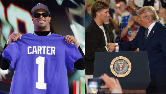 Abdul Carter calls out Jaxson Dart over Trump introduction at NY rally