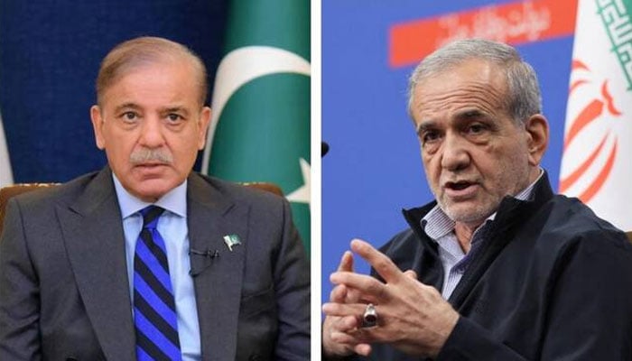 وزیراعظم شہباز شریف اور ایرانی صدر مسعود پزشکیان کی 30 منٹ طویل گفتگو
