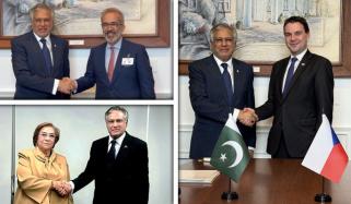 نیویارک: اسحاق ڈار کی جمہوریہ چیک، پرتگالی اور کولمبیئن وزرائے خارجہ سے ملاقاتیں