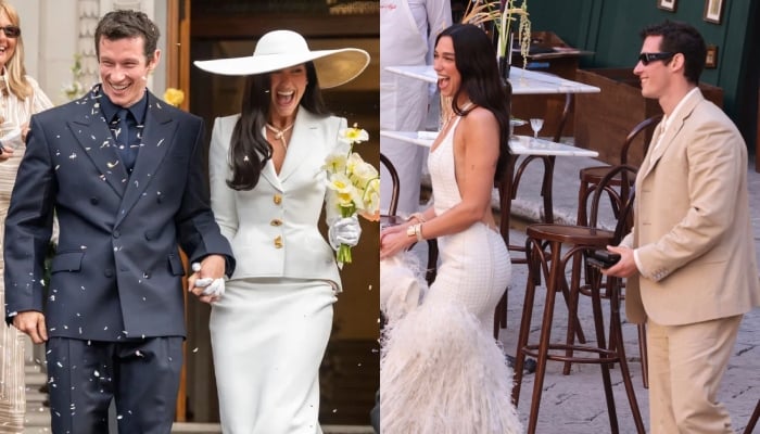 Dua Lipa, Callum Turner say I do again in Palermo with Elton John surprise gig