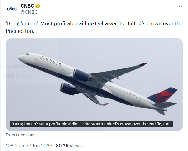 Delta challenges Uniteds dominance on trans-Pacific flights: ‘Hungry to win’