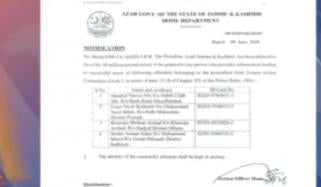 آزاد کشمیر، کالعدم کمیٹی کے 4 مطلوب افراد کی فہرست، انعام 1 کروڑ
