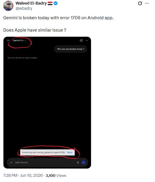 Is Gemini down? Users react to ongoing outage causing severe disruptions