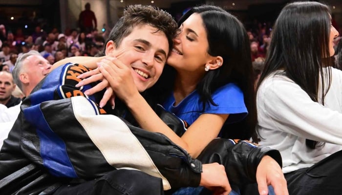 Timothée Chalamet wraps Kylie Jenner in arms as Knicks clinch historic Game 4 win