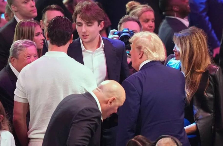 Barron Trump’s new look turns heads at White House UFC event: ‘Serious and sad’