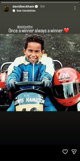 David Beckham hails Lewis Hamilton ‘a winner’ after Ferrari debut victory