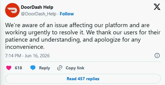 Is Spotify and DoorDash app down? Users experience widespread outage