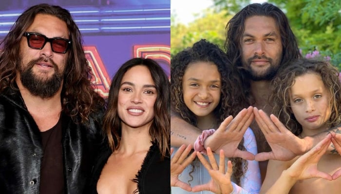 Jason Momoa brings his kids and girlfriend Adria Arjona to Supergirl premiere