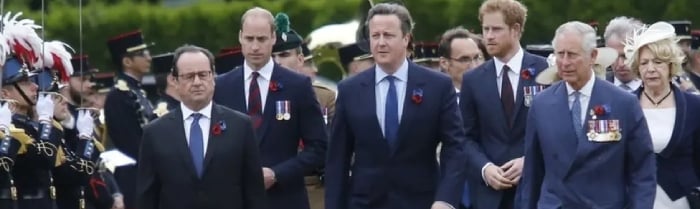 King Charles, then-Prince of Wales, marks 100th anniversary of the Battle of the Somme in 2016. P.C. Getty