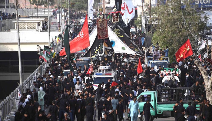 یوم عاشور پر ملک بھر میں شبیہ علم اور ذوالجناح کے جلوس برآمد