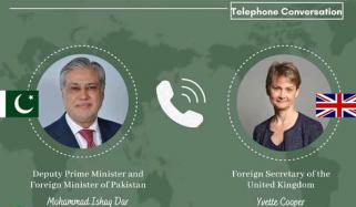 اسحاق ڈار سے برطانوی ہم منصب کا رابطہ