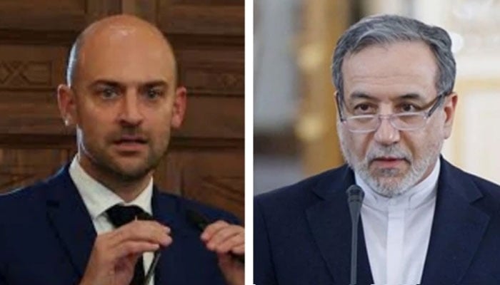 ایرانی وزیرِ خارجہ عباس عراقچی اور فرانسیسی وزیرِ خارجہ جین نول بیروٹ—فائل فوٹو