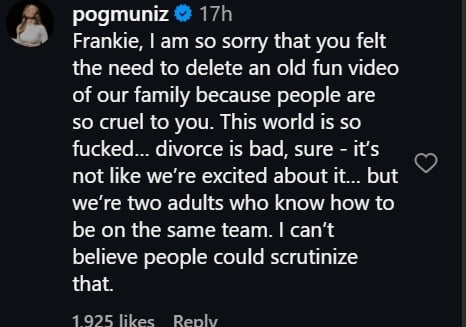 Frankie Muniz, Paige Price split: Why the actor deleted his divorce post