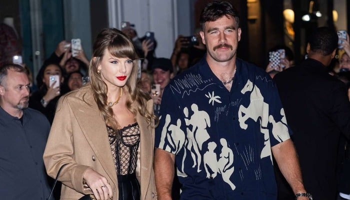 Travis Kelce breaks silence on Taylor Swifts viral AI photo just hours before NYC wedding