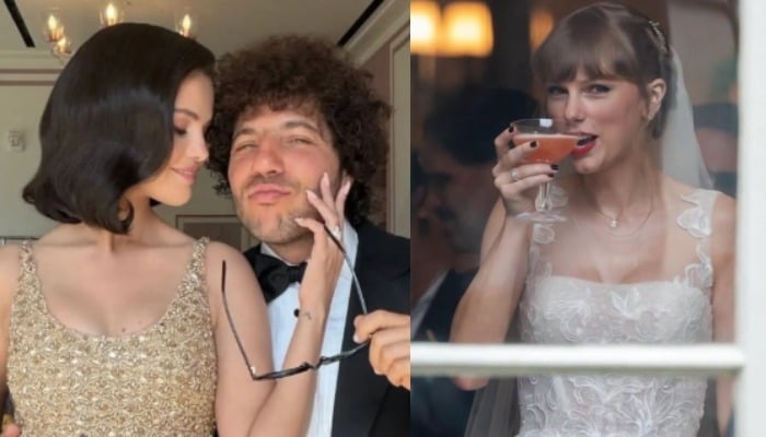 Selena Gomez, Benny Blanco reunite at Taylor Swift, Travis Kelce’s wedding after London Trip