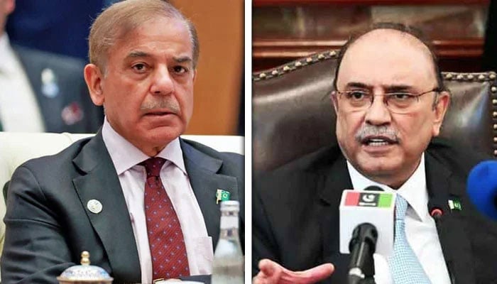 صدرِ مملکت آصف علی زرداری اور وزیرِ اعظم شہباز شریف---فائل فوٹوز