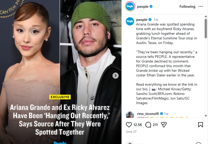 Ariana Grande breaks silence after reuniting with ex Ricky Álvarez: I Love You