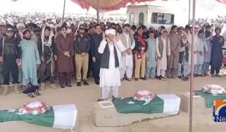 مانگی ڈیم حملے میں شہید 4 پولیس اہلکاروں کی نمازِ جنازہ ادا 