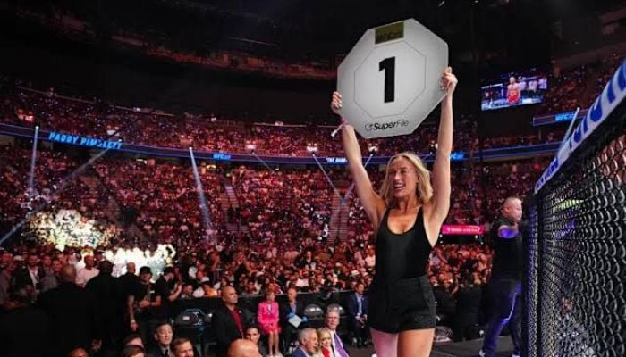 WNBA star Sophie Cunningham made a shock appearance as a UFC 329 ring girl