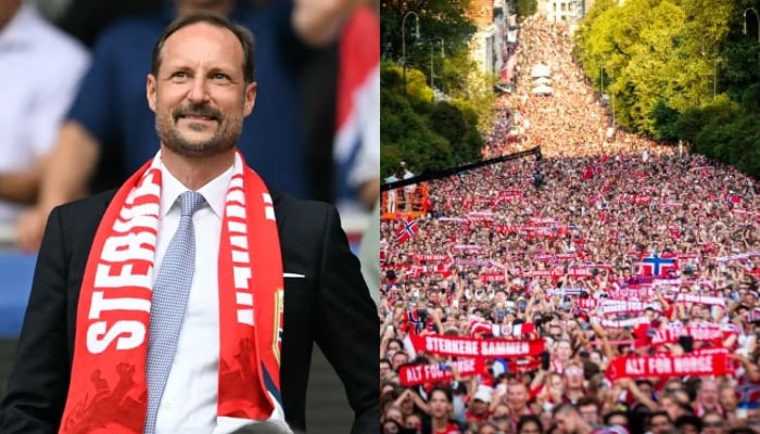 Norways Crown Prince surprises football team with special welcome, leaving fans amazed