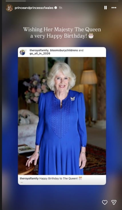 Prince William, Princess Kate publicly honour Queen Camilla on her personal milestone