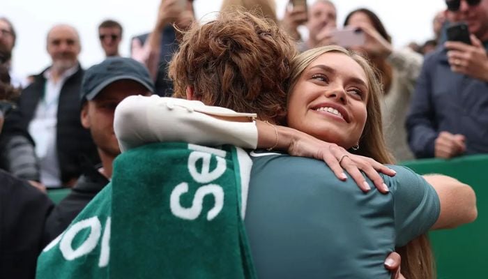 Jannik Sinner celebrates Wimbledon win with Laila Hasanovic