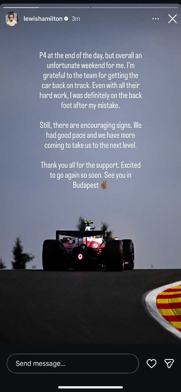Lewis Hamilton reflects on unfortunate Belgian GP weekend, remains optimistic