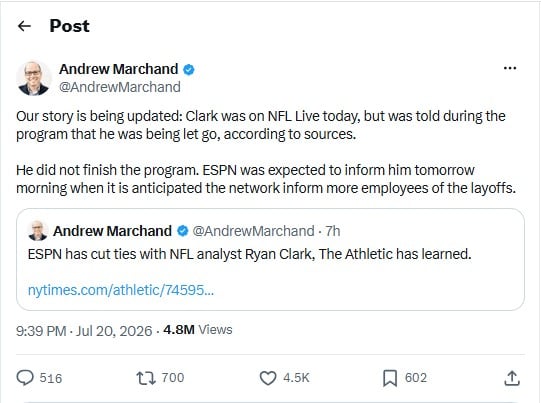 Ryan Clark fired from ESPN on air during ‘NFL Live’ after $2M contract renewal
