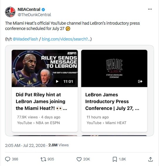 Miami Heat addresses LeBron James deleted video after ‘leak’ sparks frenzy