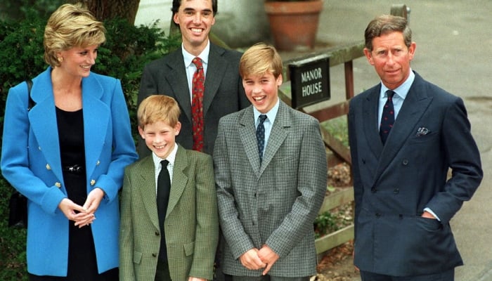 Princess Diana, Prince Harry, Prince William and King Charles