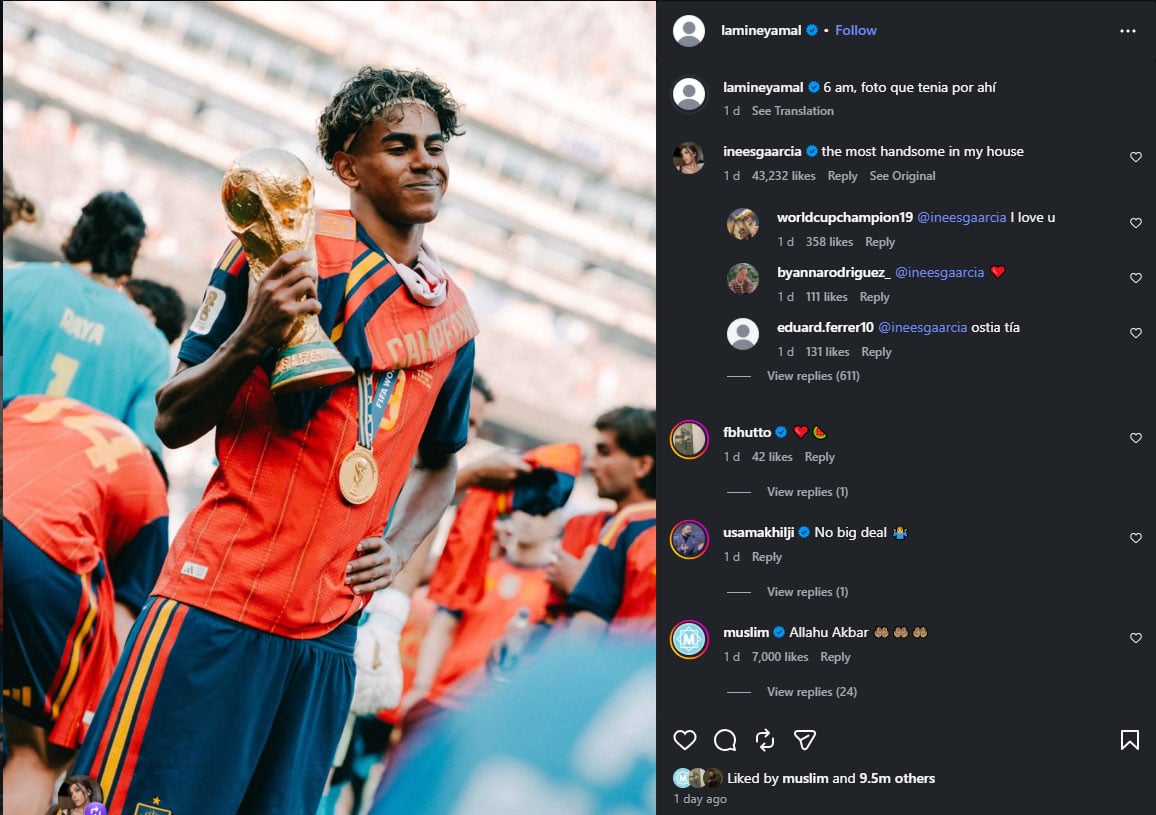 Lamine Yamal girlfriend Inés sends strong message to trolls amid cheating claims