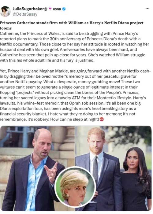 Prince William, King Charles strongly react to Meghan Markle photo from Diana’s grave